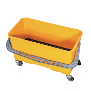 Window cleaning bucket with wheel